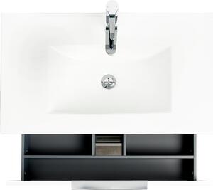 Mobile da bagno sotto lavabo L 79 x P 45 x H 53 cm in pannello di truciolato bianco