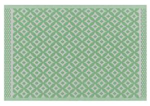 Tappeto verde chiaro in materiale sintetico 120 x 180 cm per interni ed esterni motivo geometrico moderno balcone patio Beliani