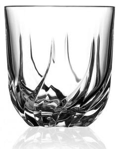 Bicchieri double old fascion in cristallo inciso da linee profonde e luminose che lo rendono particolarmente apprezzato, nella preparazione della tavola, da chi desidera una cura impeccabile dei dettagli