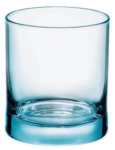 Bicchiere colorato azzurro attraverso un procedimento esclusivo che permette di poter avere le stesse caratteristiche del vetro trasparente. Massima igienicità e sicurezza nel lavaggio