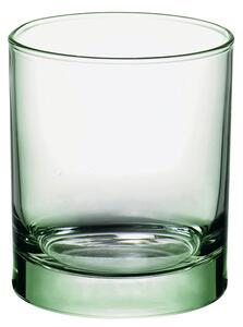 Bicchiere colorato verde attraverso un procedimento esclusivo che permette di poter avere le stesse caratteristiche del vetro trasparente. Massima igienicità e sicurezza nel lavaggio