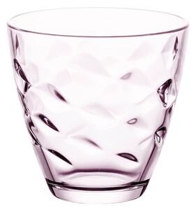 Bicchiere acqua in vetro colorato lilla, colore in pasta direttamente fuso nella massa di vetro, massima brillantezza e sicurezza di igienicità, lavabile in lavastoviglia