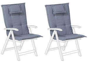 Set di 2 cuscini per sedie da giardino Cuscino per schienale in poliestere blu Design moderno Cuscino per esterni Beliani