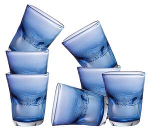 Bicchiere acqua colorato blu, divertente, linea originale e poco convenzionale, colori sicuri che non sbiadiscono, vetro resistente che non si usura. Lavabile in lavastoviglie