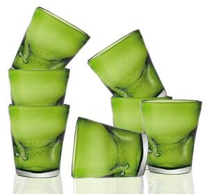 Bicchiere acqua colorato verde, divertente, linea originale e poco convenzionale, colori sicuri che non sbiadiscono, vetro resistente che non si usura. Lavabile in lavastoviglie