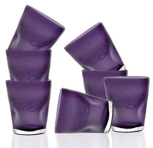 Bicchiere acqua colorato viola, divertente, linea originale e poco convenzionale, colori sicuri che non sbiadiscono, vetro resistente che non si usura. Lavabile in lavastoviglie