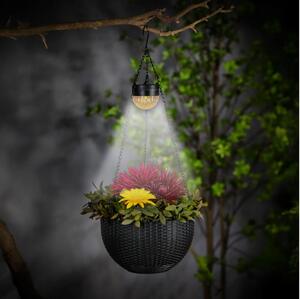 Lampada solare LED con vaso LED/1,2V 400 mAh IP44 nera