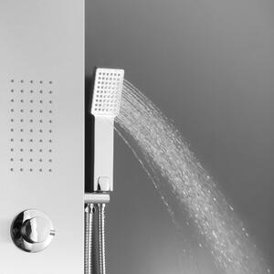 Colonna doccia idromassaggio Icone con miscelatore meccanico cromato satinato 2 getti