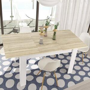 Tavolo allungabile moderno 6-8 posti 140/190x90cm rovere e bianco - Abudula