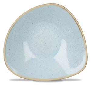 Stonecast è una collezione di porcellane rustiche decorate a mano. Piatto fondo triangolare in porcellana azzurra puntillata resistente a urti e graffi
