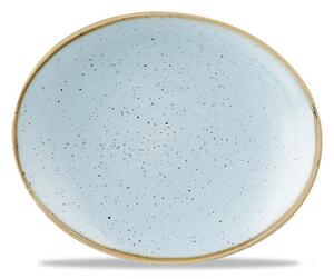 Stonecast è una collezione di porcellane rustiche decorate a mano. Vassoio ovale in porcellana azzurra puntillata resistente a urti e graffi
