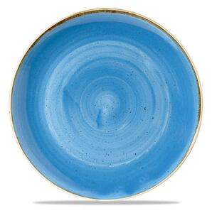 Stonecast è una collezione di porcellane rustiche decorate a mano. Piatto fondo in porcellana blu puntillata resistente a urti e graffi