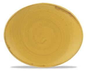 Churchill Stonecast Mustard Seed Yellow Vassoio Ovale Cm 19,2 x 16,4 Porcellana Vetrificata Giallo