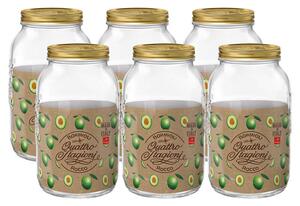 Set da 6 vasi in vetro grande con capsula di chiusura sottovuoto per gustose conserve di frutta e verdure