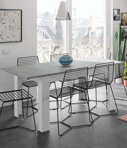 Tavolo allungabile minimal 6-8 posti 140/190x90cm cemento e bianco - Abudula
