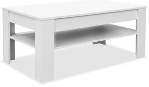 Tavolino da Salotto in Legno Multistrato 110x65x48 cm Bianco