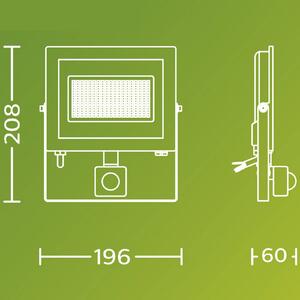 Philips Faretto da esterno a LED Lois UE Sensor, 24 W, 3.000 K IP65 flood, Nero, Alluminio, Lampada LED da esterni