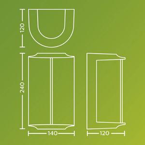 Philips Applique da esterni a LED Reese UE, Nero, Alluminio, Moderno, Applique LED da esterni
