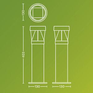 Philips Lampioncino LED solare Avery, nero, IP44 Avery, Nero, Plastica, Lampade solari
