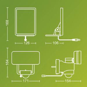 Philips Faretto da esterno a LED solare Tylus, nero 5.000K Sensore Tylus, Nero, Plastica, Lampada solare da esterni