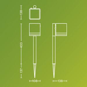 Philips Lampada LED solare con picchetto Virona, nera, IP44 Virona, Nero, Plastica, Moderno, Lampade solari