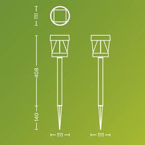 Philips Lampada LED solare Avery, picchetto, nero, IP44 Avery, Nero, Plastica, Lampade solari