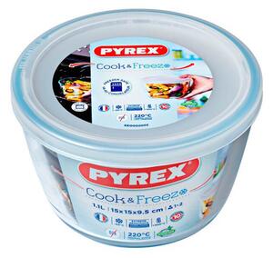 Pyrex Cook & Freeze Contenitore Tondo Con Coperchio Ø 15 - Lt 1,1 In Vetro Ultra Resistente