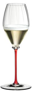 Riedel Fatto A Mano Performance Champagne Calice Flute 37,5 cl In Cristallo Con Stelo Rosso