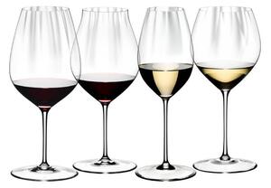 Set di calici per la degustazione di specifiche varietà di uva Cabernet, Pinot Noir, Sauvigno Blanc e Chardonnay. Cristallo leggero e sottile. Bevante con 