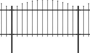 Recinzione Giardino Punta a Lancia(1,25-1,5)x13,6m Acciaio Nero