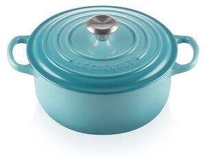Le Creuset Cocotte Evolution Casseruola Rotonda In Ghisa cm 20 Blu Caribe