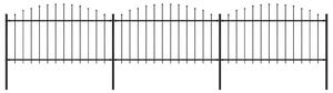 Recinzione Giardino Punta a Lancia (1,25-1,5)x5,1m Acciaio Nera