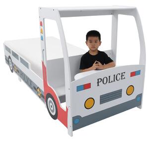 Letto Bimbo Auto della Polizia con Materasso Memory 90x200 cm
