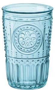 Bormioli Rocco Romantic Light Blue Bicchiere Acqua 34 Set 4 Pz in Vetro Decorato