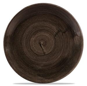 Churchill Stonecast Patina Iron Black Piatto Piano Tondo Cm 28,8 In Porcellana Vetrificata Nero