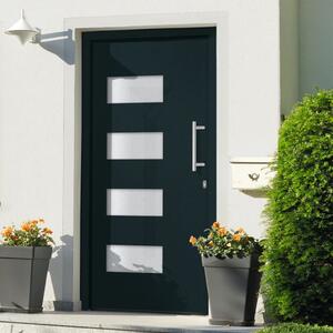 Porta d'Ingresso in Alluminio e PVC Antracite 100x210 cm