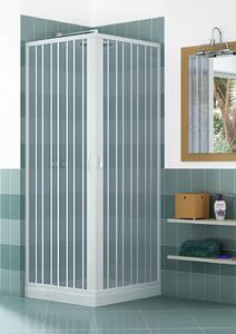 Box Doccia Angolare 75x75 cm 2 Ante a Soffietto in PVC H185 Caldoni Manen Bianco