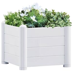 VidaXL Letto Rialzato da Giardino in PP Bianco 43x43x35 cm