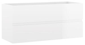 Mobile Lavabo Bianco Lucido 100x38,5x45 cm in Legno Multistrato