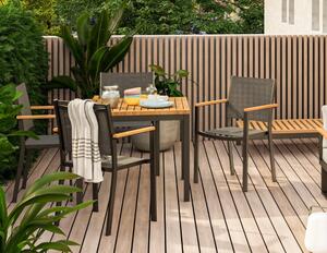 Tavolo da giardino Oris NATERIAL in alluminio con piano in eucalipto marrone per 4 persone 89x89cm