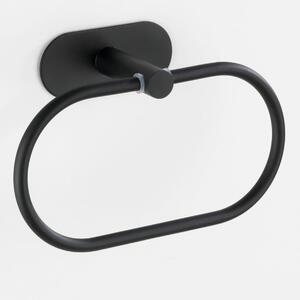 Porta salviette ad anello Orea Black nero verniciato L 20.5 cm