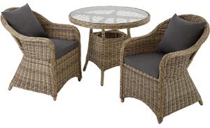 Tectake set da giardino zurigo, 2 poltrone e tavolo