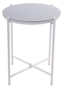 Tavolino da esterno Mobis NATERIAL con piano in vetro bianco Ø 43 cm