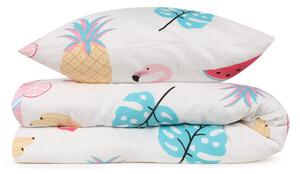Set copripiumino e federa da bambini bianco/rosa per letto singolo 140x200 cm Kokteyl – Mijolnir