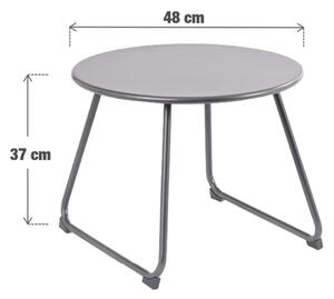 Tavolino da esterno Timea Fix NATERIAL struttura e superficie in acciaio grigio / argento per 1 persone Ø 48 cm