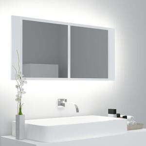 Armadietto a Specchio con Luci LED Bianco 100x12x45 cm