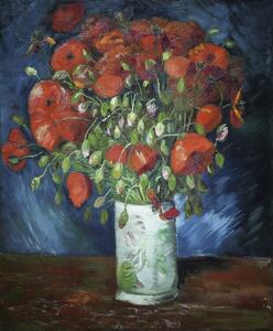 Riproduzione Vase with Poppies 1886, Vincent van Gogh