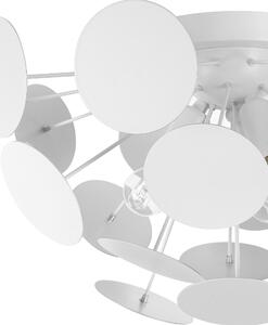 Lampada a Sospensione in Metallo Bianco Emisfero paraluce di Cerchi 2 Lampadine Industrial Art Deco Beliani