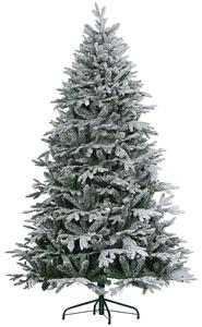 HOMCOM Albero di Natale Innevato 180cm con 2531 Rami Alto e Stretto con Base Pieghevole, Verde