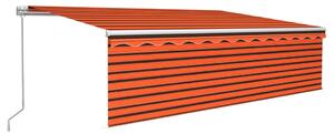 Tenda Sole Retrattile Manuale Parasole 5x3m Arancione Marrone